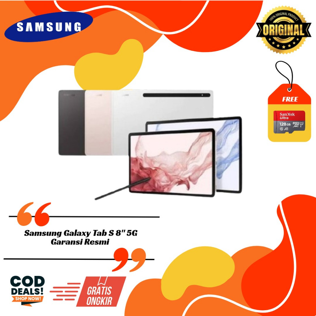 Samsung Tab S8 5G 8/128Gb Garansi Resmi