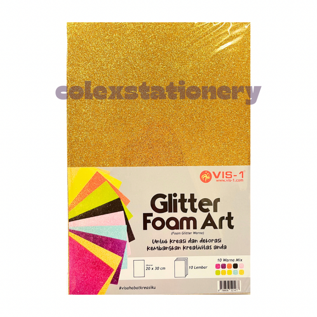 

Glitter Foam Art / Fom Kerajinan Tangan Ukuran 30x20cm Warna Campur Isi 10 Pcs (1 Pack)