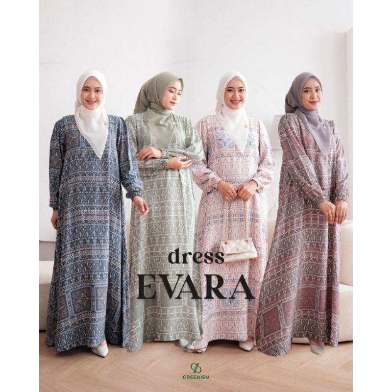 EVARA DRESS BY GREENISM/EVARA DRESS GREENISM/DRESS GREENISM/GAMIS GREENISM/GAMIS BUSUI/GREENISM DRES