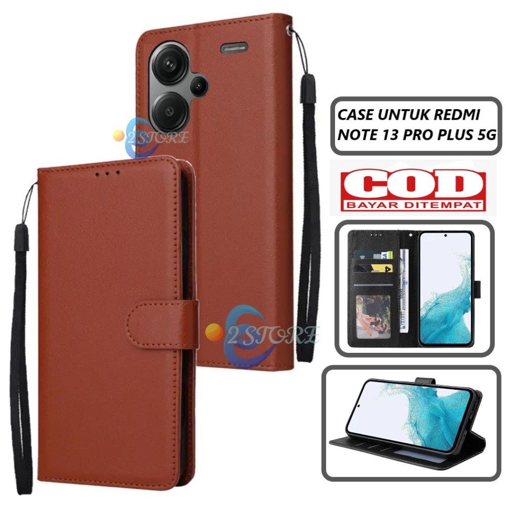 Case XIAOMI REDMI NOTE 13 PRO PLUS  5G Flip dompet buka tutup casing wallet kulit ada tempat foto fl