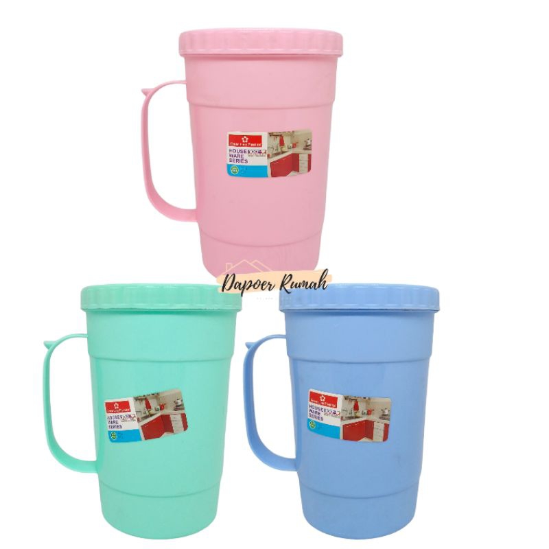 GELAS MUG/MUG TUTUP PUTAR/CANGKIR PLASTIK TUTUP/MUG GAGANG/MUG WARNA