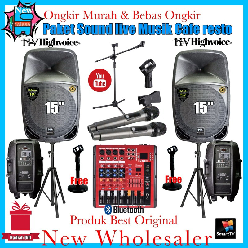 Paket Sound system Live musik Cafe Resto 15 inch Power Full Siap pakai