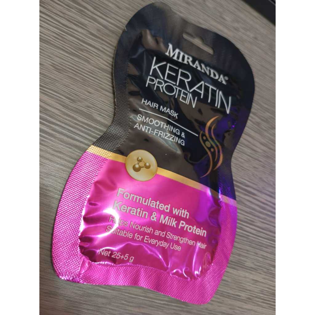 NEW  Miranda Keratin Protein Hair Mask 30gr dapat merawat rambut dan menutrisi rambut dari akar hing