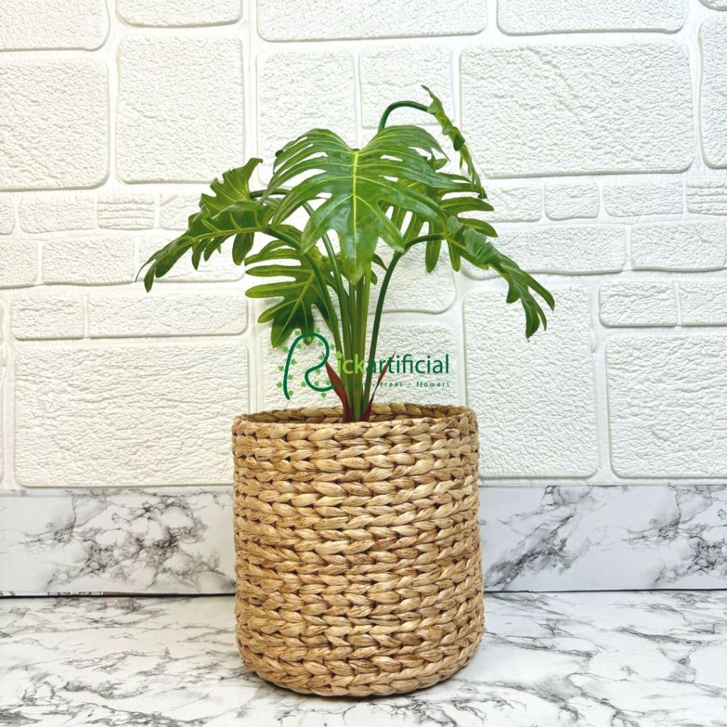 Tanaman Daun Pohon Artificial Jari Philo X7 Latex Cover Eceng Gondok Pajangan Hiasan Ruangan Rumah