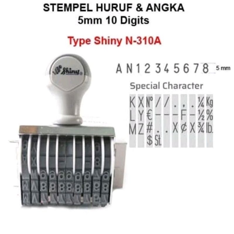 

STEMPEL ANGKA & HURUP Merk SHINY
