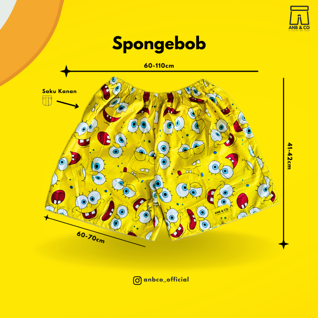 Celana Boxer / Celana Kolor PREMIUM - Motif Spongebob