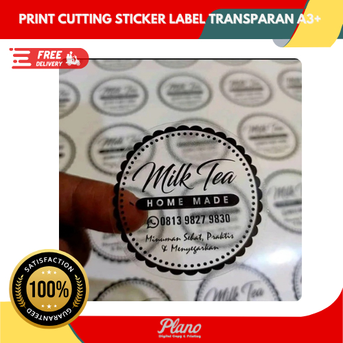 

PRINT STICKER LABEL TRANSPARAN UKURAN A3 PLUS CUTTING