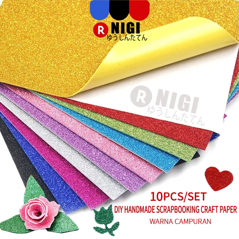 

NIGI 10pcsMenebal Eva Foam Art Glitter Sticker A4 80g Eva Sparkling Sticker