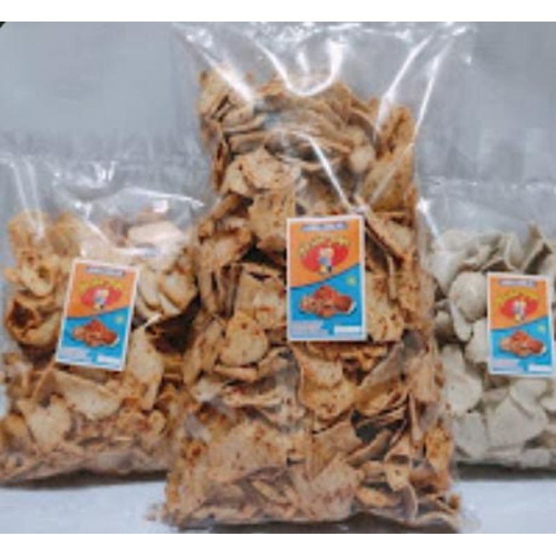 

kripik Basreng gurih pedass berat isi 250gr