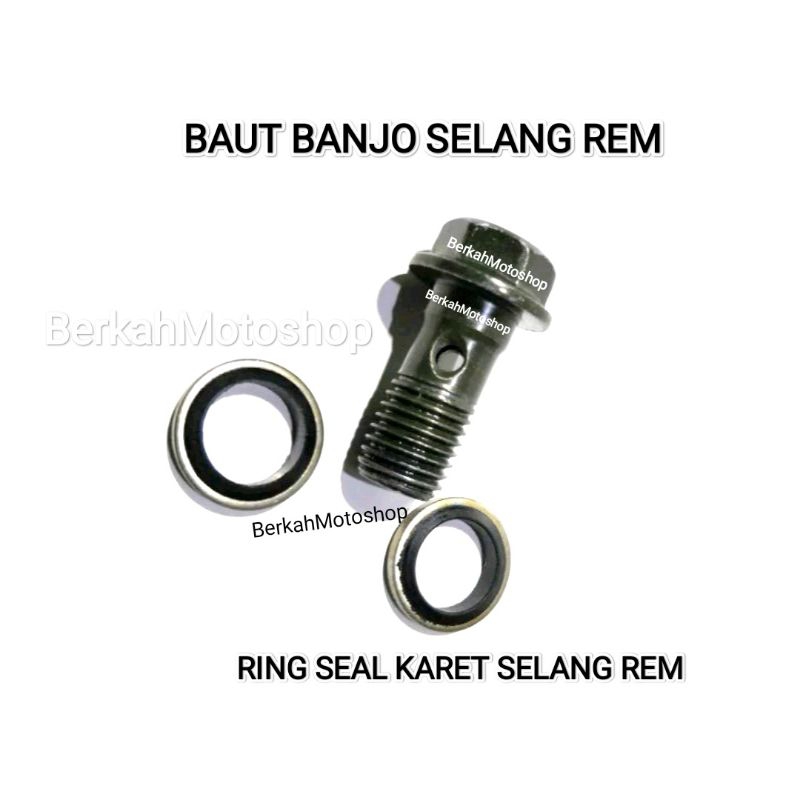 BAUT NEPEL BANJO SELANG REM RING SEAL KARET SELANG REM KALIPER MASTER REM BAUT BANJO KALIPER RCB DAN