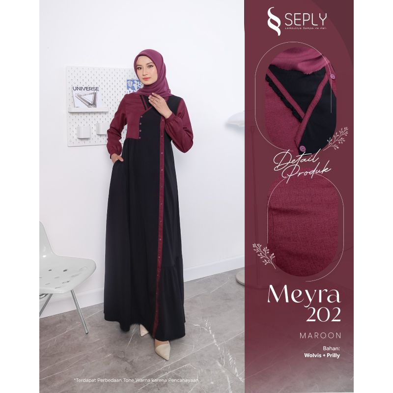 GAMIS SEPLY MEYRA 202 GREEN, MAROON / GAMIS REMAJA TERBARU / GAMIS SAGE / GAMIS HITAM / GAMIS SEPLY 