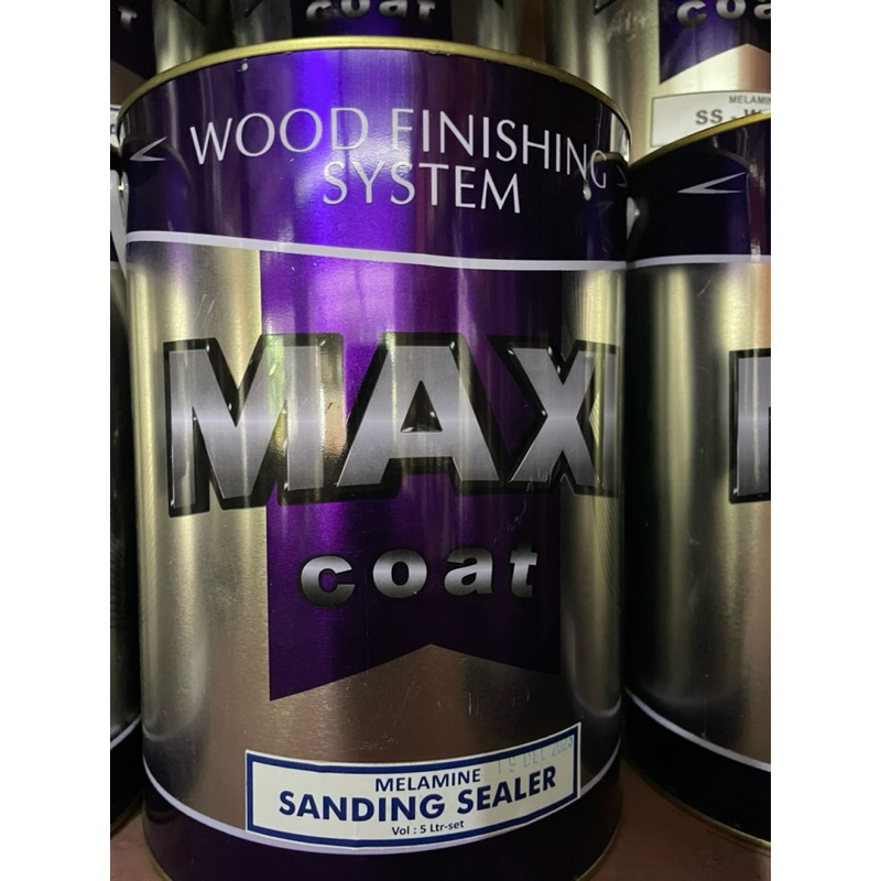 Caufeestore Melamine Sanding Sealer Cat Pelapis Kayu Warna Natural Merek Maxi - Galon Set 5L