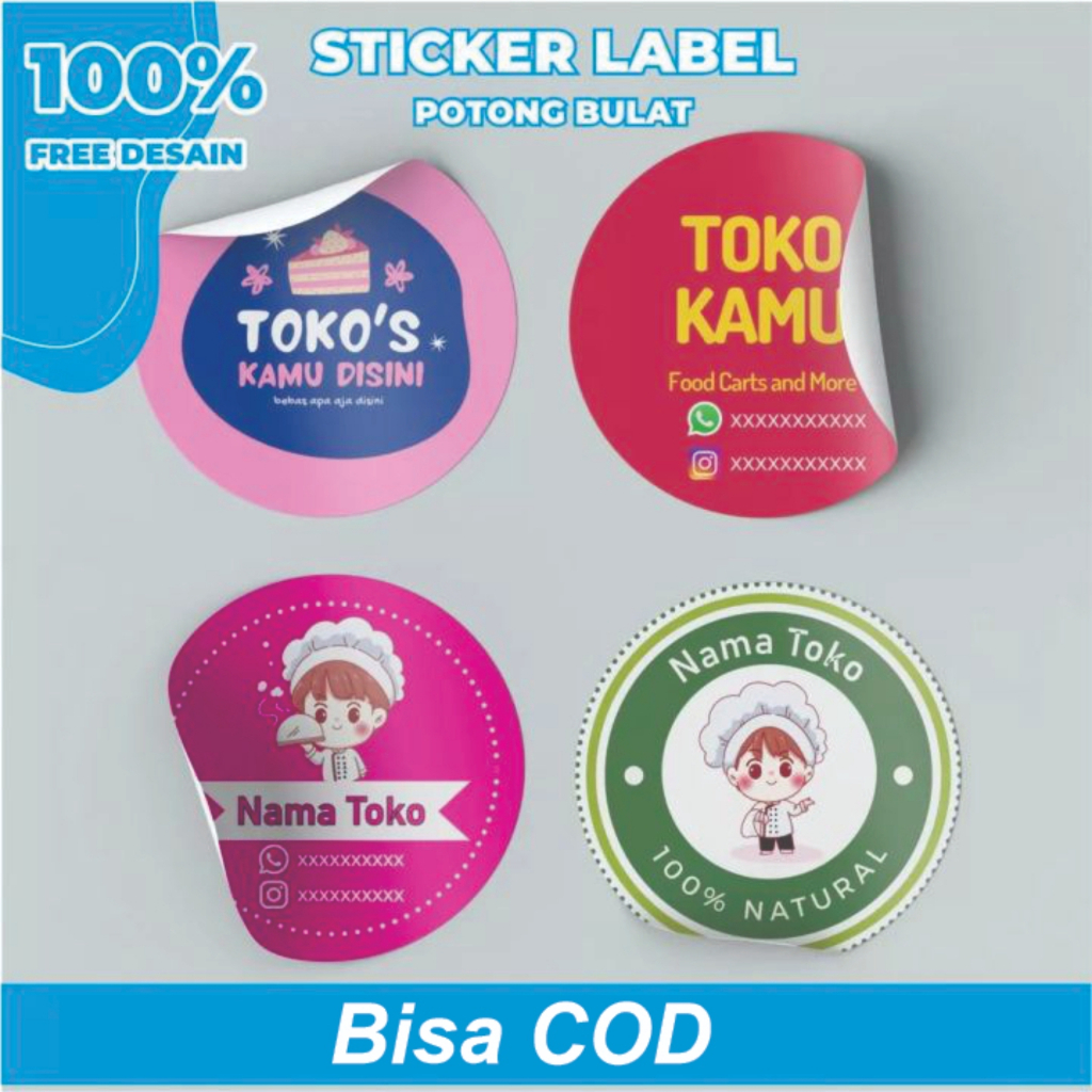 

Stiker Label Olshop Bulat / Sticker Label Makanan Minuman Murah