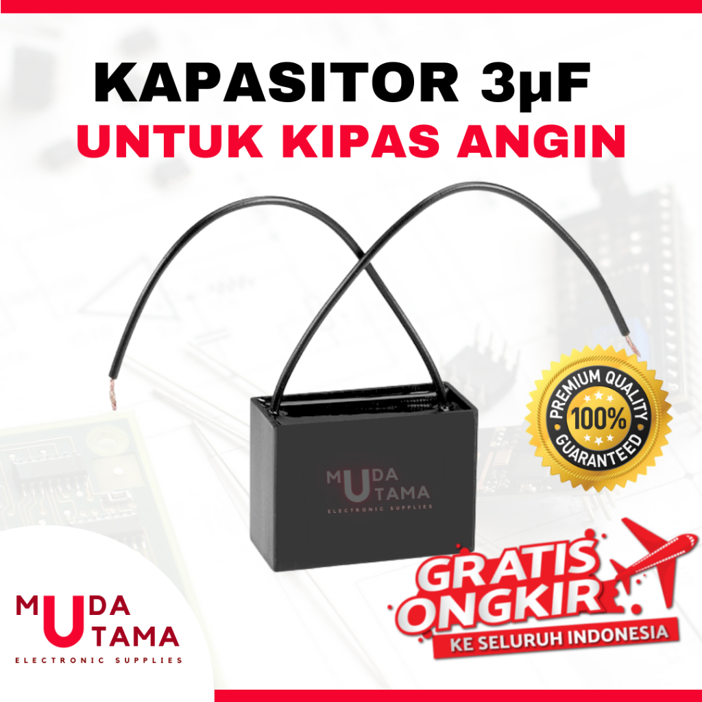 KAPASITOR KIPAS ANGIN 3uF 3µF PETAK HITAM BAGUS | CAPASITOR 3UF KIPAS ANGIN DINDING GANTUNG BERDIRI 