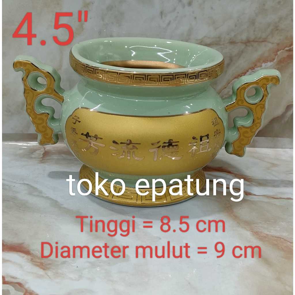 hio lo / hiolo leluhur / hiolo co sien - keramik - 4.5 inch - hijau