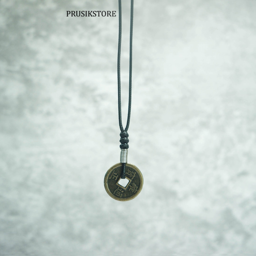 Kalung Tali Pria Wanita Liontin Koin China Besi Termurah