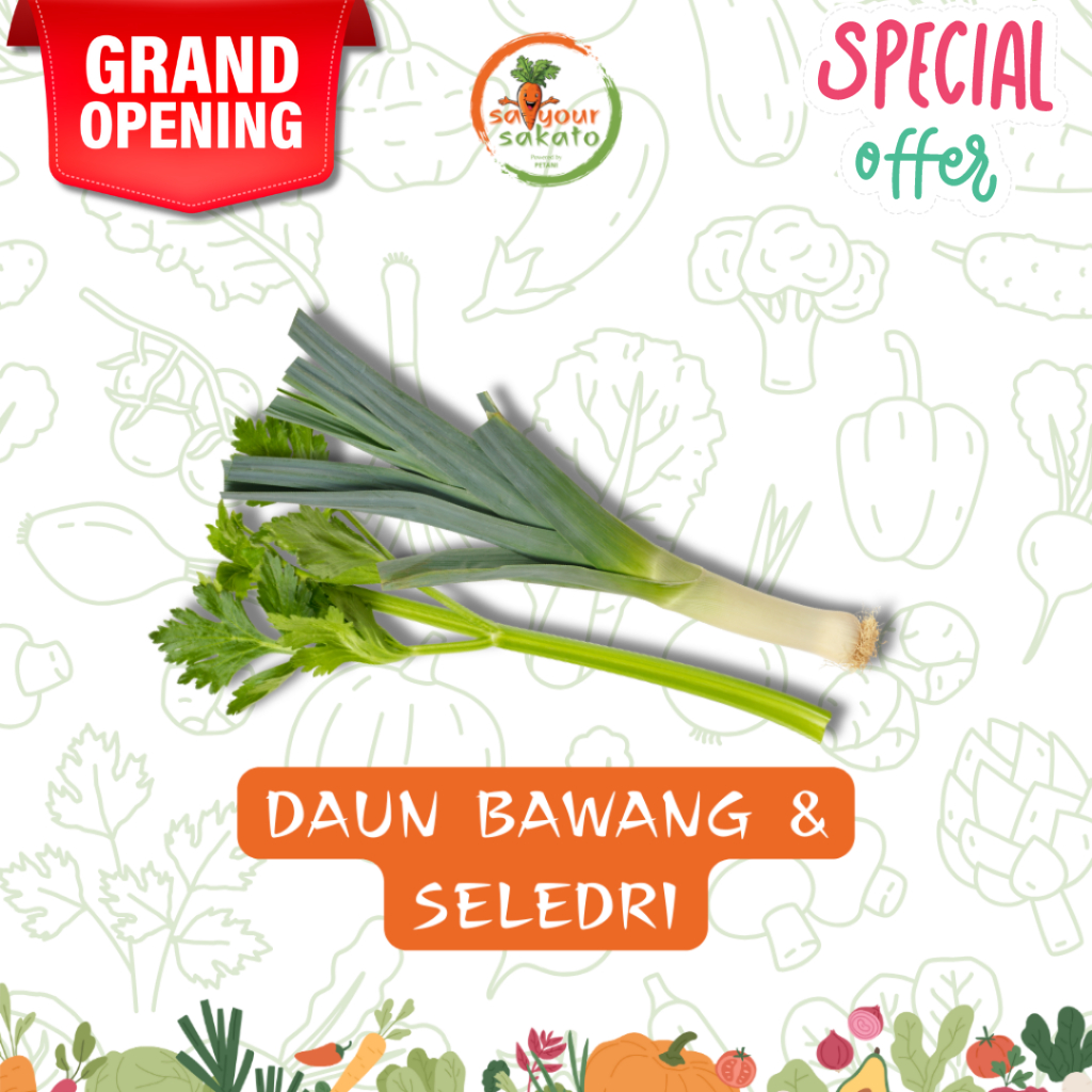 

Daun Bawang & Daun Sop atau Seledri Saiyour Sakato