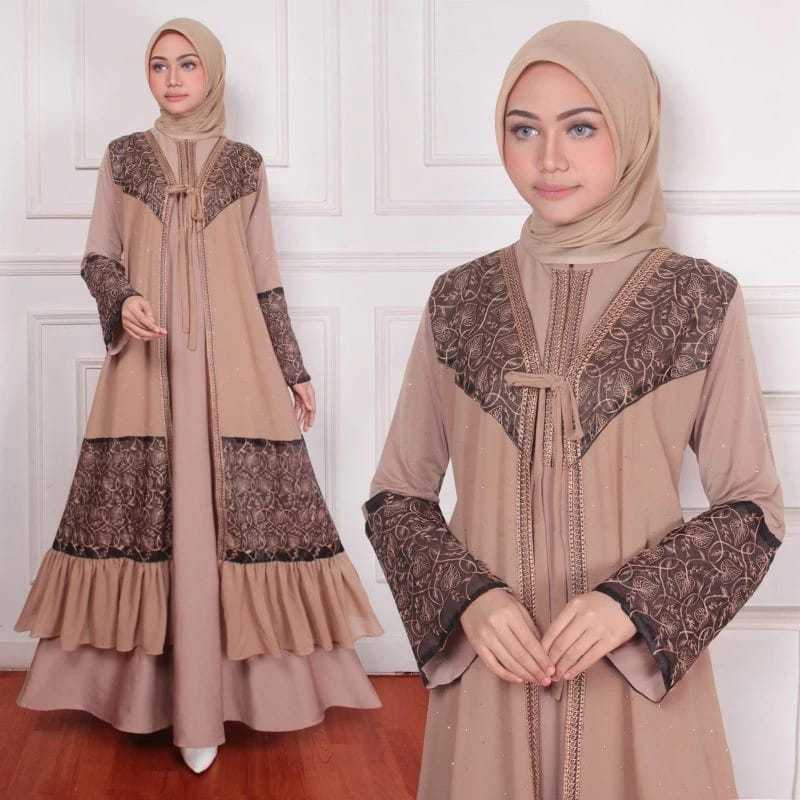 GAMIS ABAYA TURKEY ROMPY NEW BUSUI BORDIR ORGANZA SERI WARNA