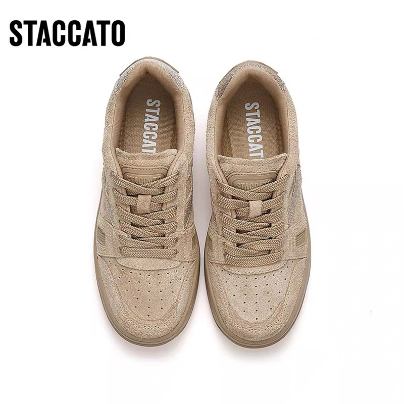 Ter Murah Ready Stock ORIGINAL SALE Staccato EHW17 Women's Sneaker- Apricot White  Putih Coklat Brow