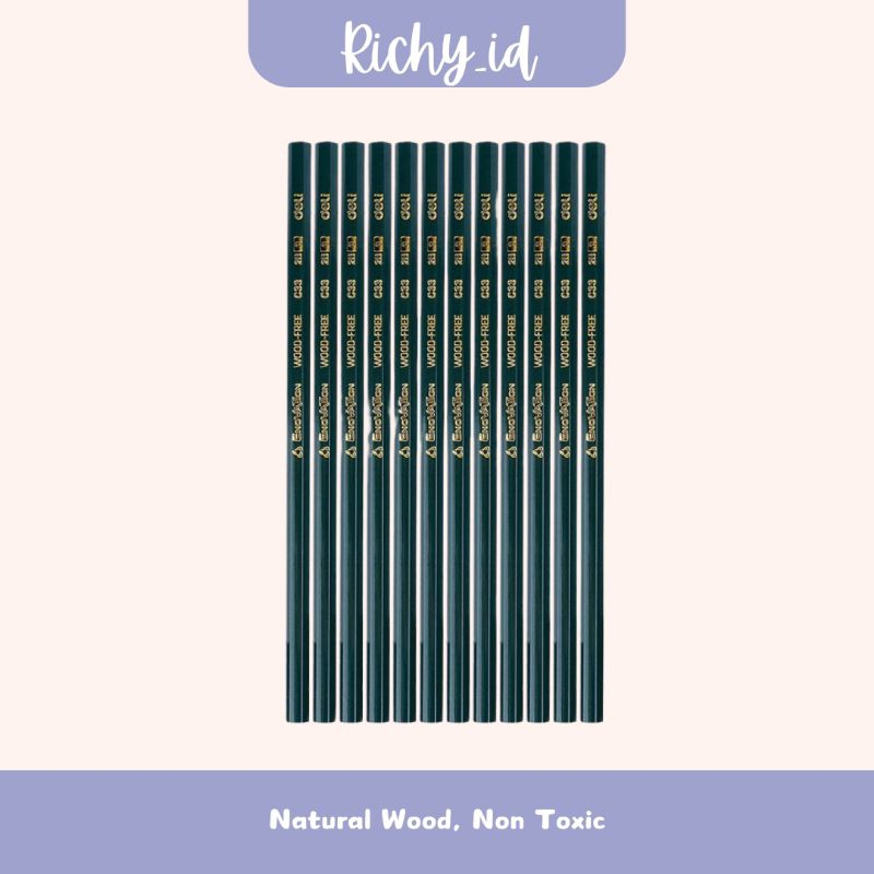 

2 pcs deli pensil 2b / Pensil ujian 2b / pensil gambar 2b