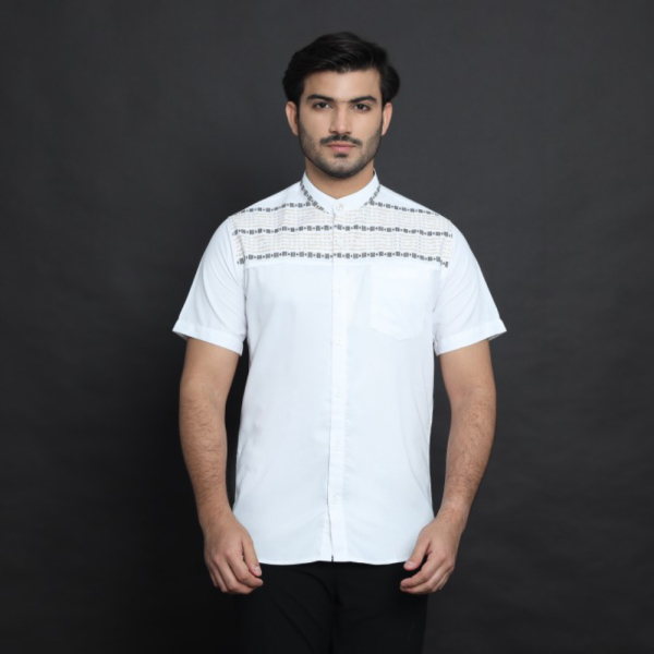 Dijual Casella Baju Koko Pria Lengan Pendek Premium Horizontal 4949 White - L Murah