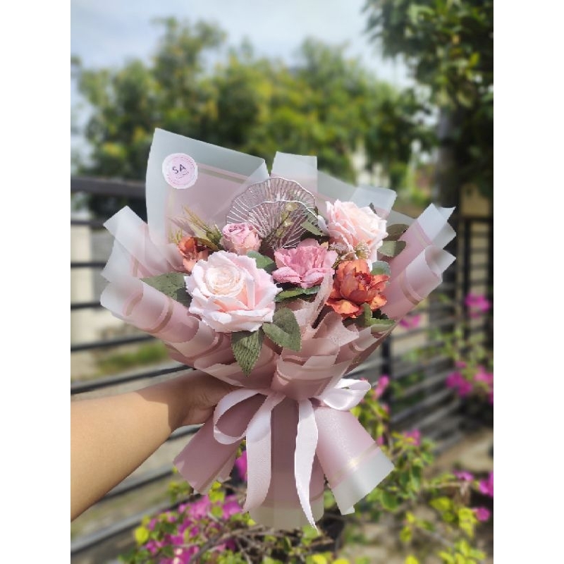 BOUQUET BUNGA ARTIFICIAL UNGU |BOUQUET|BUKET BUNGA PALSU