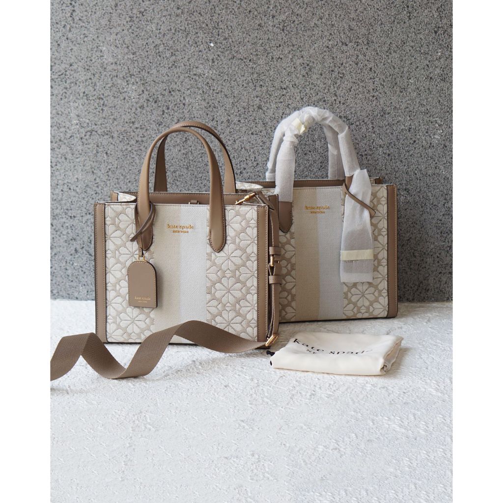 KATE SPADE spade flower jacquard manhattan small tote natural multi