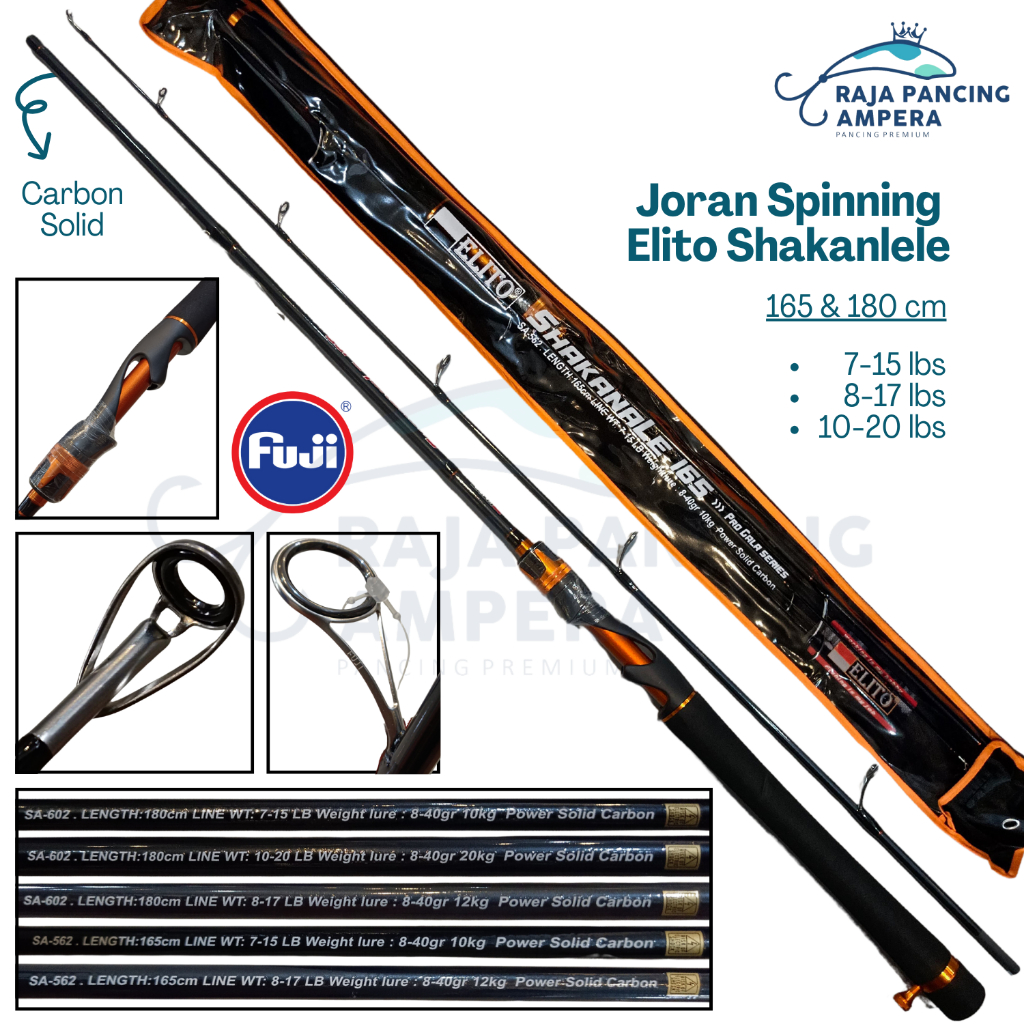 Joran Spinning Elito Shakanale | Stik Pancing Galatama Ring Full Fuji Gagang Busa Eva Action Medium 