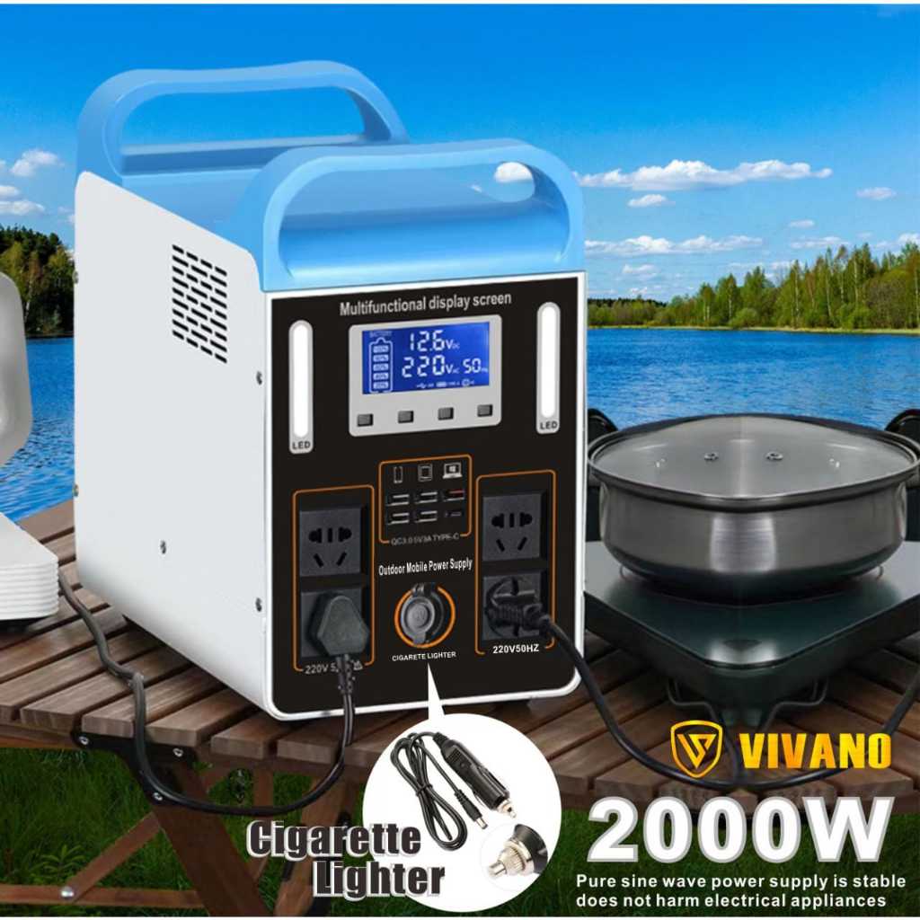 Power Station Portable 220V 2000w 2000 watt Storage Power Supply Listrik