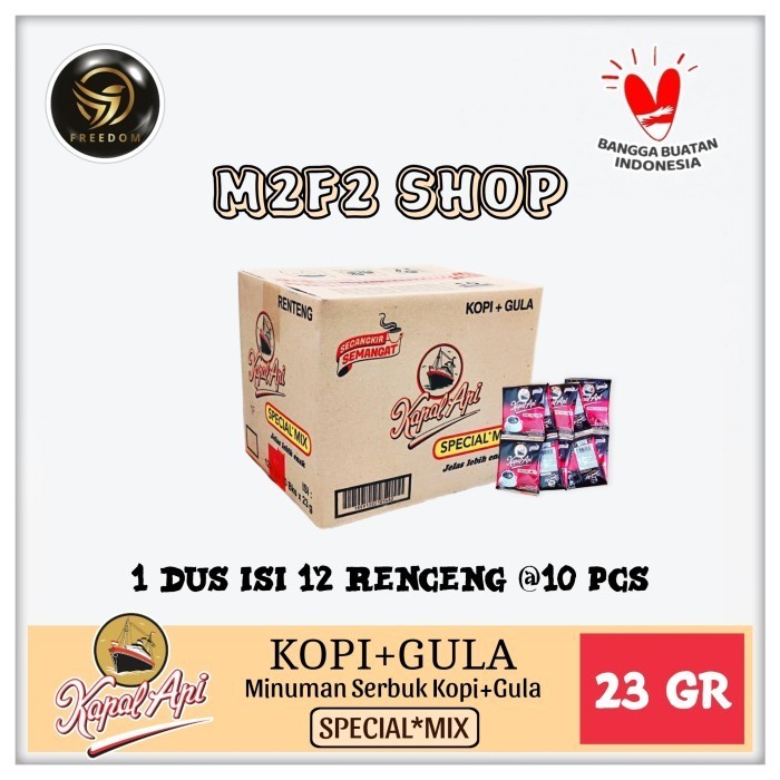 

Kopi Kapal Api Hitam + Gula Special Mix Sachet - 23 gr (Kemasan Karton)