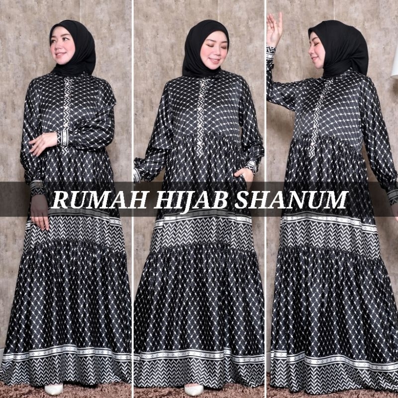 HAMASAH DRESS BY NINOS DESIGN KOLEKSI TERBARU NINOS DESIGN MONOGRAM NINOS GAMIS NINOS TERBARU DRESS 