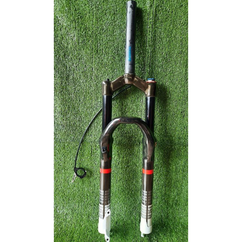 Fork Sepeda CARBON DT SWISS 26 Adjustable Travel 100-120 QR Remote Lockout Rebound Second Mulus