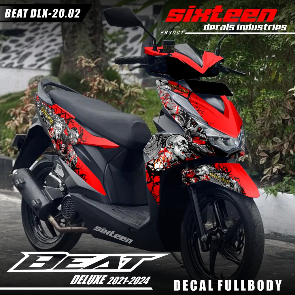(COD) TERBARU Decal Sticker Honda Beat DELUXE STREET 2020 2021 2022 2023 Full body - Stiker Skotlet 