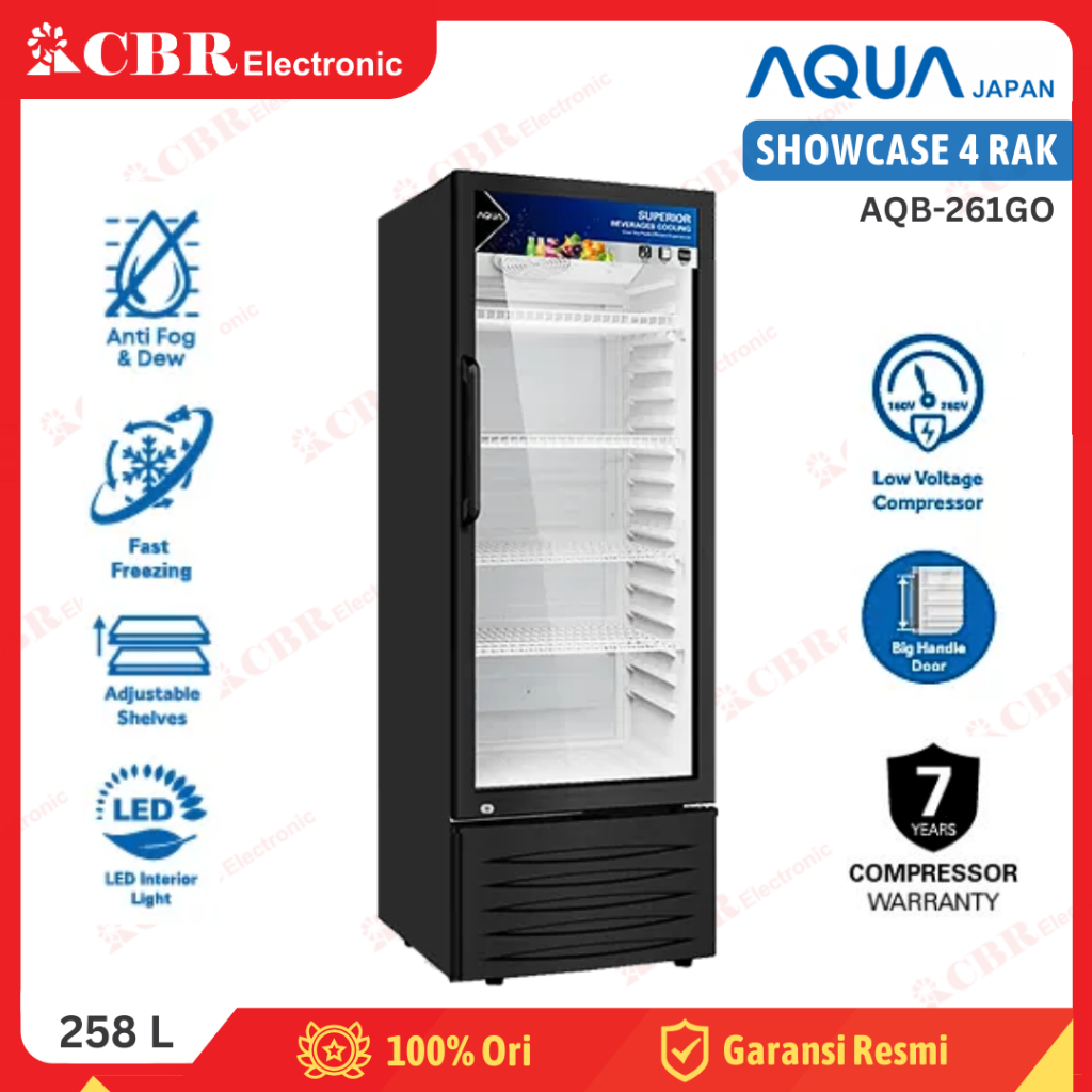 Showcase Display Cooler AQUA 4 Rak AQB-261GO