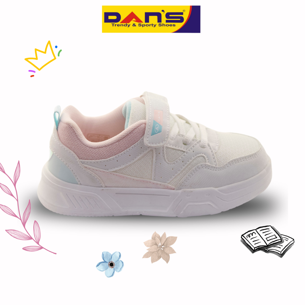 Sepatu Dans Loxley Sepatu Sneakers Anak Perempuan - White/Pink