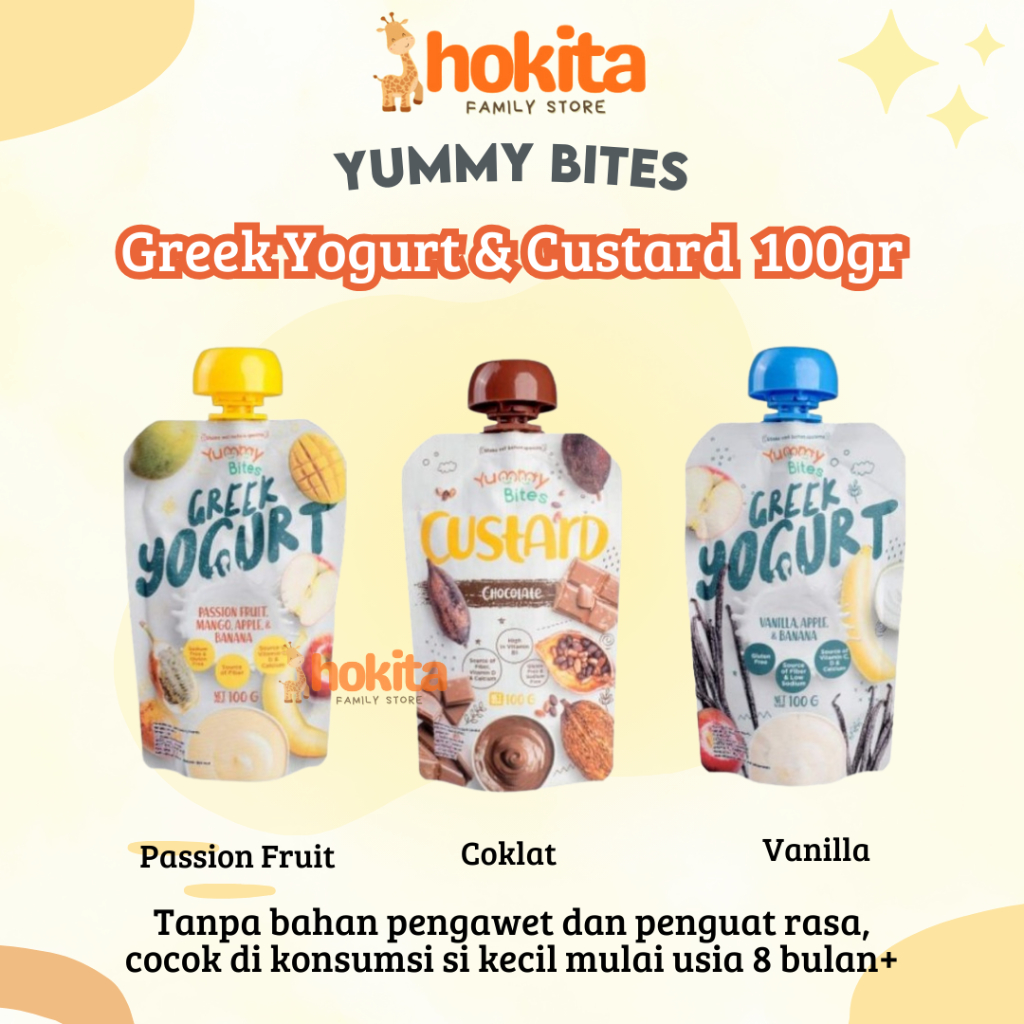 

Yummy Bites Greek Yogurt Vanilla / Passion Fruit / Custard Chocolate 100gr