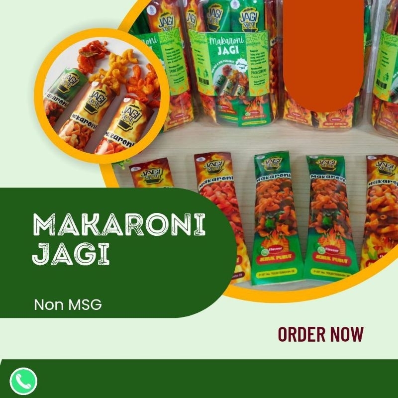 

MAKARONI JAGI PAKET MINI ISI 50PCS NON MSG BEBAS PENGAWET SNACK JAJANAN CHIKI