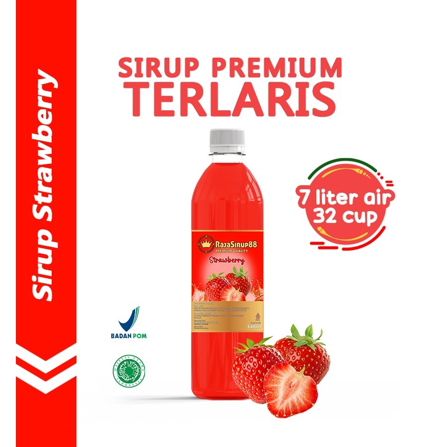 

Sirup Rasa Strawberry / Stroberi Minuman Sirop Flavoured Syrup Halal 640 ml RAJA SIRUP 88