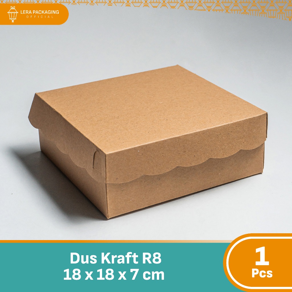 R8 - Kotak Dus Kraft Coklat/Kotak Dus Nasi/Kotak Dus Nasi Catering/ Kotak Dus Renda Coklat Non-lamin