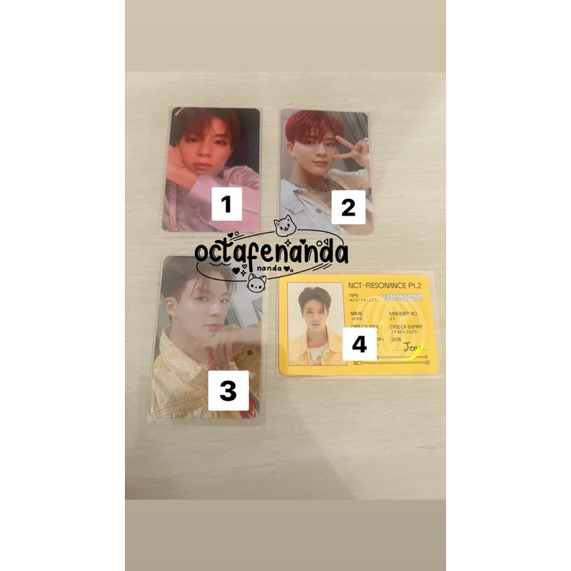 pc jeno nct official resonance past future departure id card