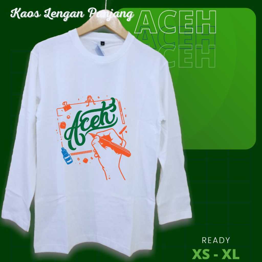 Kaos LP Oleh-oleh Aceh Series 4 Destinasi Wisata Populer Indonesia - Kaos Cowo Cewe Bahan Tebal Comb