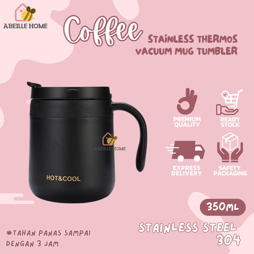 COFFEE MUG TUMBLER THERMOS STAINLESS VACUUM MUG GELAS KOPI