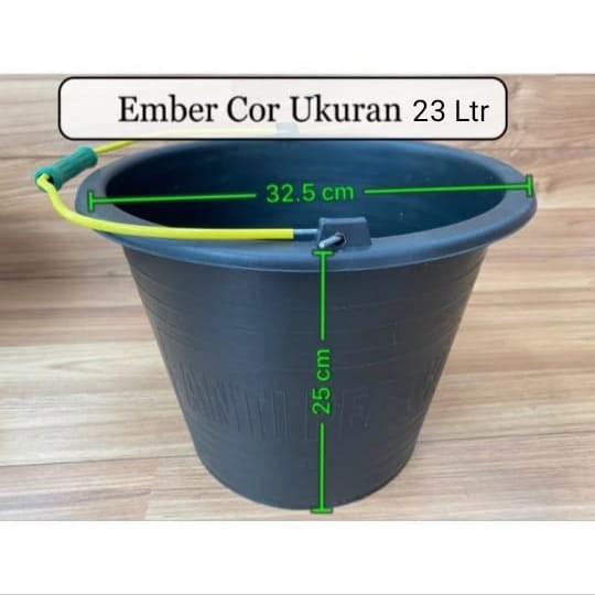 Ember cor semen  plastik Hitam/ Ember Cor semen 23 liter/ Ember Hitam ( Gojek )