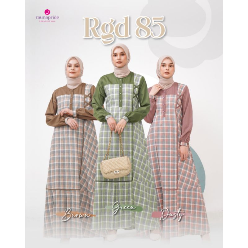 ❤pusatgamis_jatim❤GAMIS WANITA DEWASA RGD 85 NEW COLOE GREEN&BROWN BY RAUNA PRIDE