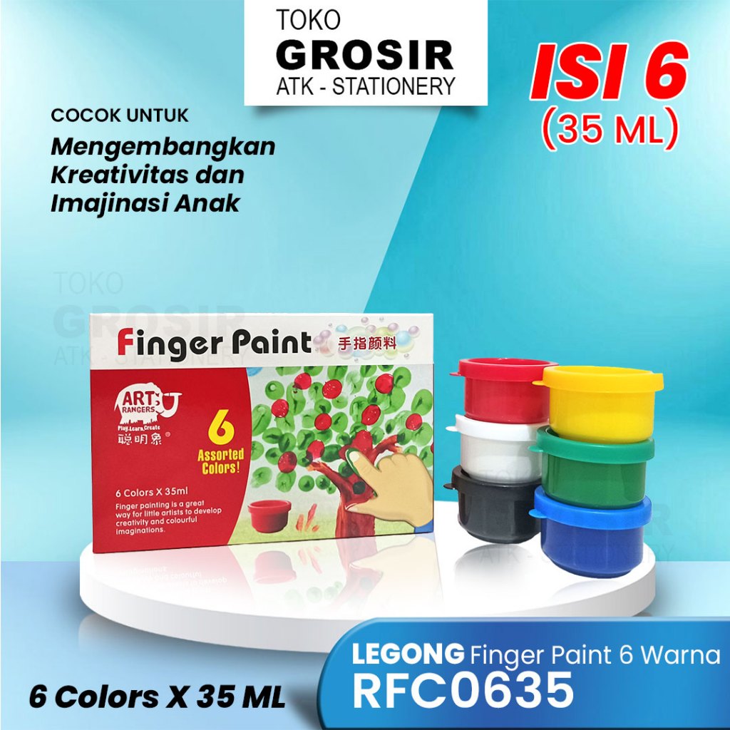 

Finger Paint Legong 6 Warna RFC0635 / Cat Tangan / Cat Jari Art Ranger 6 Warna x 35 ml