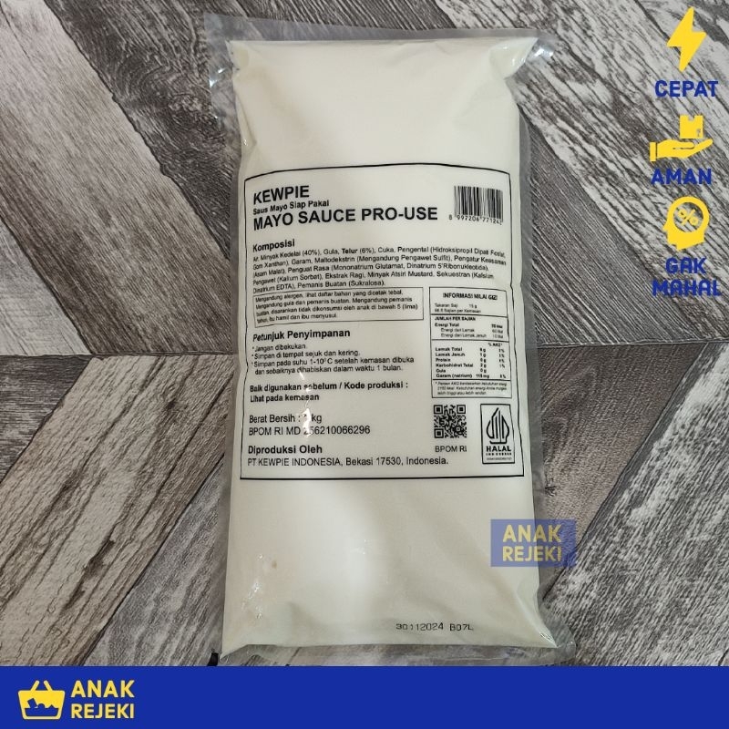 

Kewpie Mayo Pro Use 1kg - Saus Mayonaise Siap Pakai Roti Burger Sauce