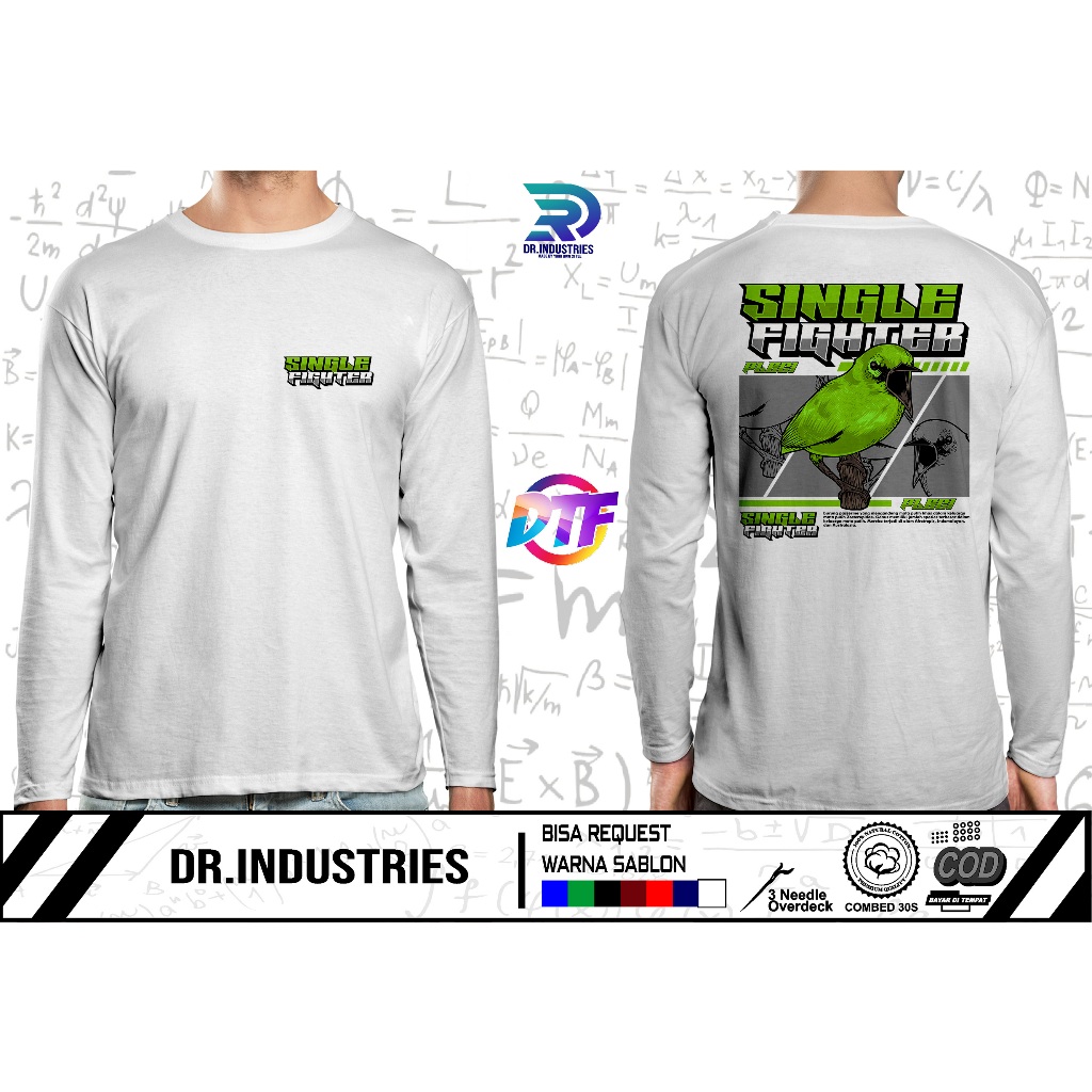 Kaos Lengan Panjang Pleci Burung Kicau Pleci Single Fighter Kicau Mania