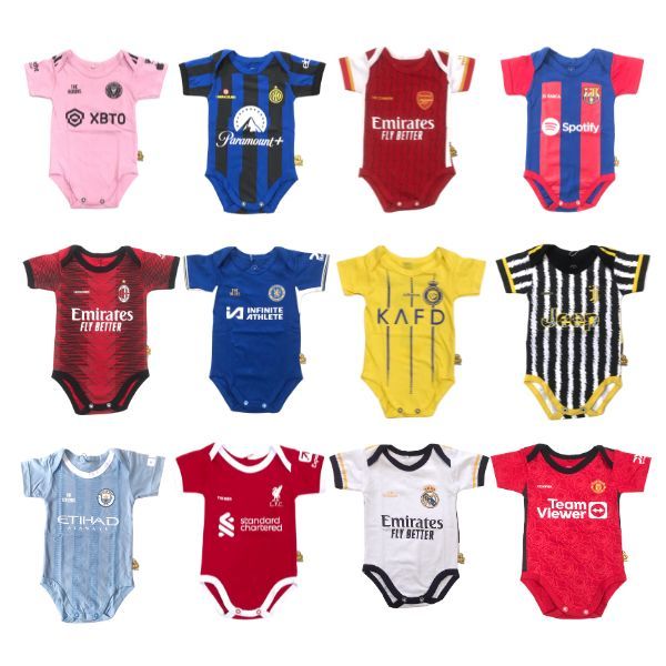 Jumper Bola Bayi / Jersey Bola Baby / Set Jumper Nama + No Punggung / Baju Bola Bayi / Romper Bola B