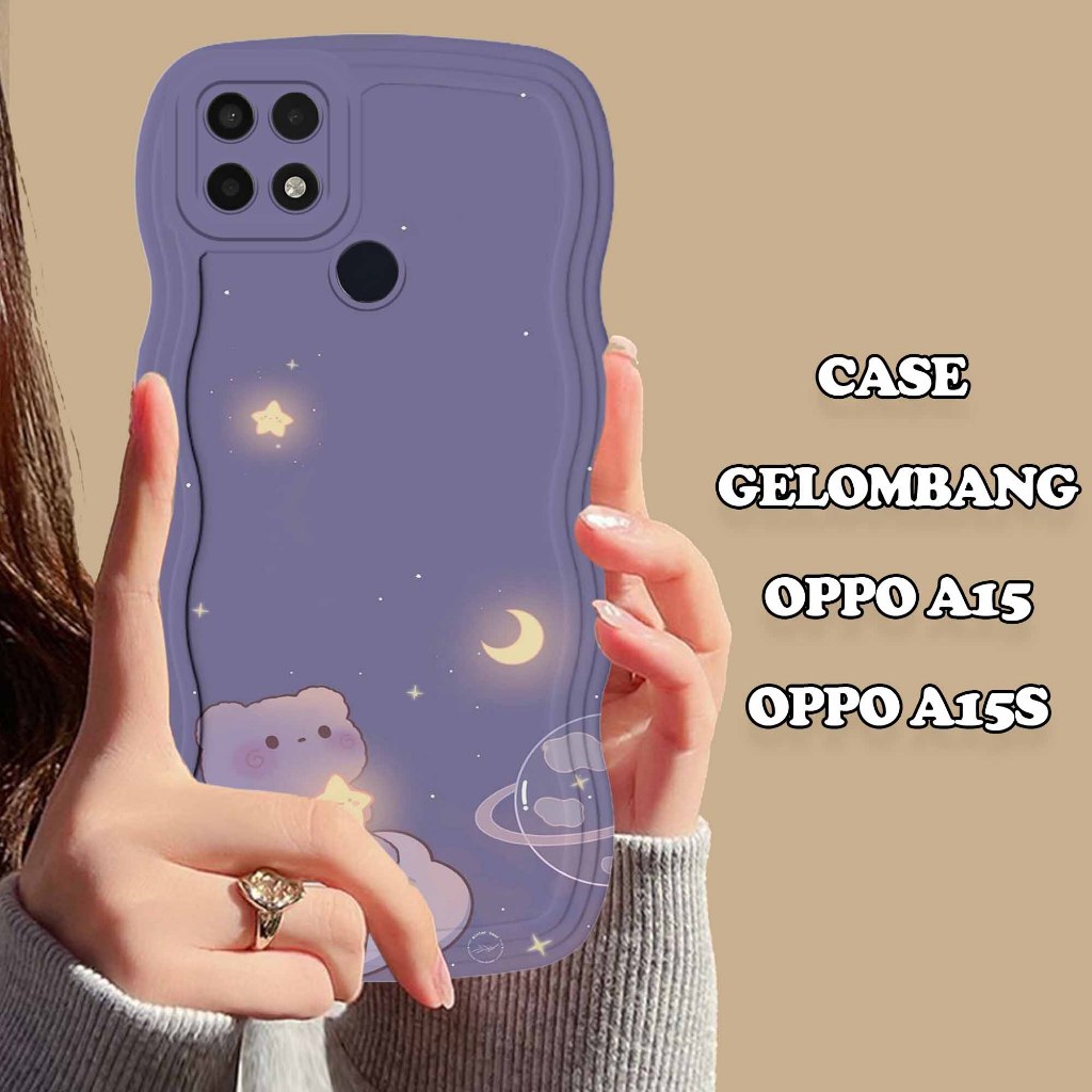 Soft Case GELOMBANG Hp Oppo A15/A15S - Oppo A15/A15S - Case Pro Camera - Fashion Case Motif Bear - C