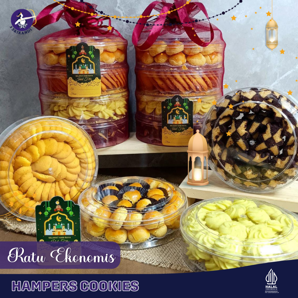 

Paket Lebaran Set Kue Kering RATU EKONOMIS/Hampers 4 Toples/Cookies ekonomisHampers Cookies/Hampers 3Srikandi